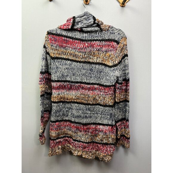 NEW DIRECTIONS Sweater Womens medium striped turtleneck long‎ Open knit - Picture 2 of 5